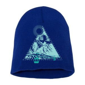 Skiing Snowboarding Winter Sport Fan Gift Short Acrylic Beanie