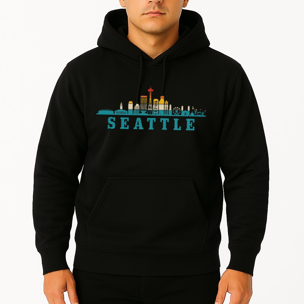 Seattle Skyline Washington Vintage Pride Retro Hoodie