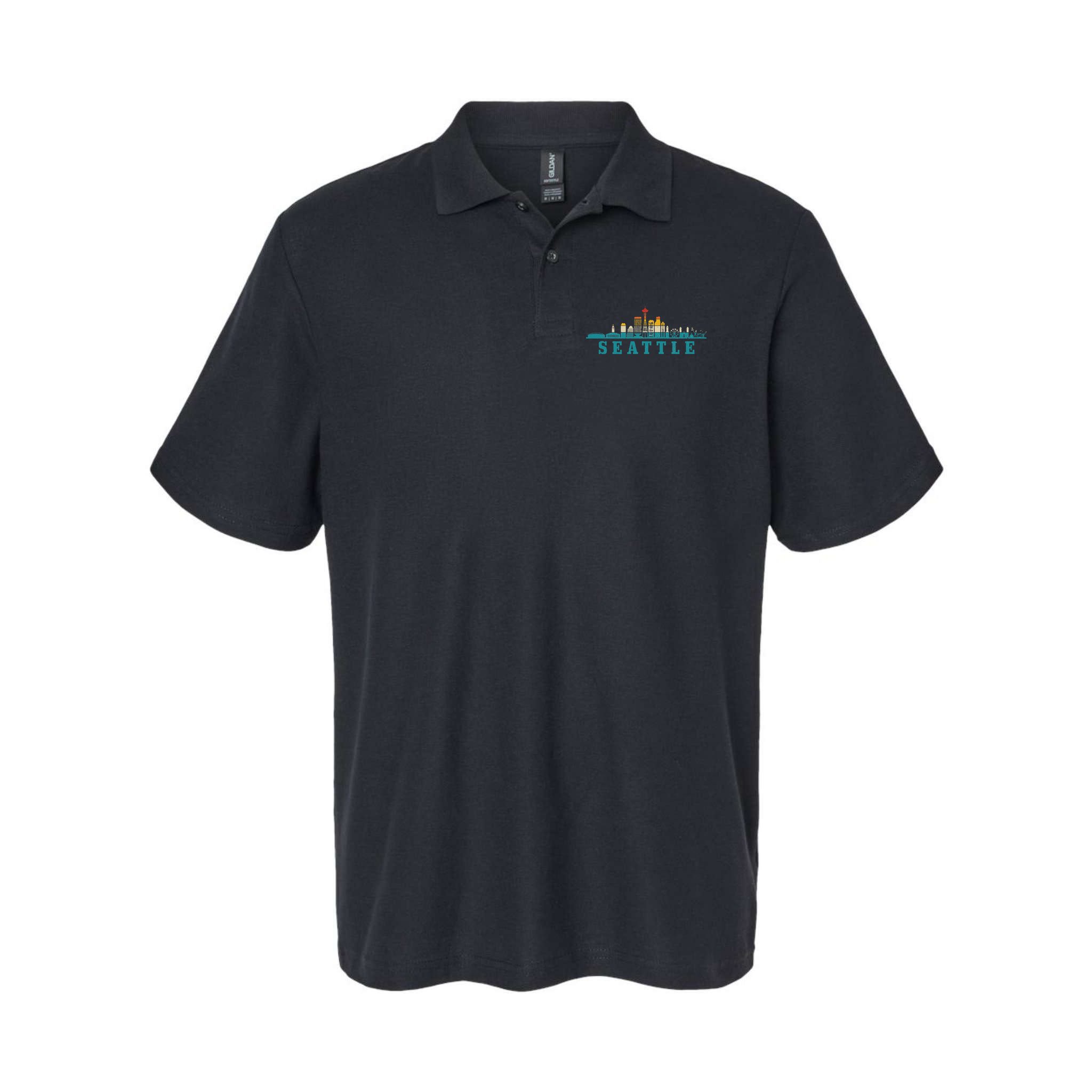 Seattle Skyline Washington Vintage Pride Retro Polo