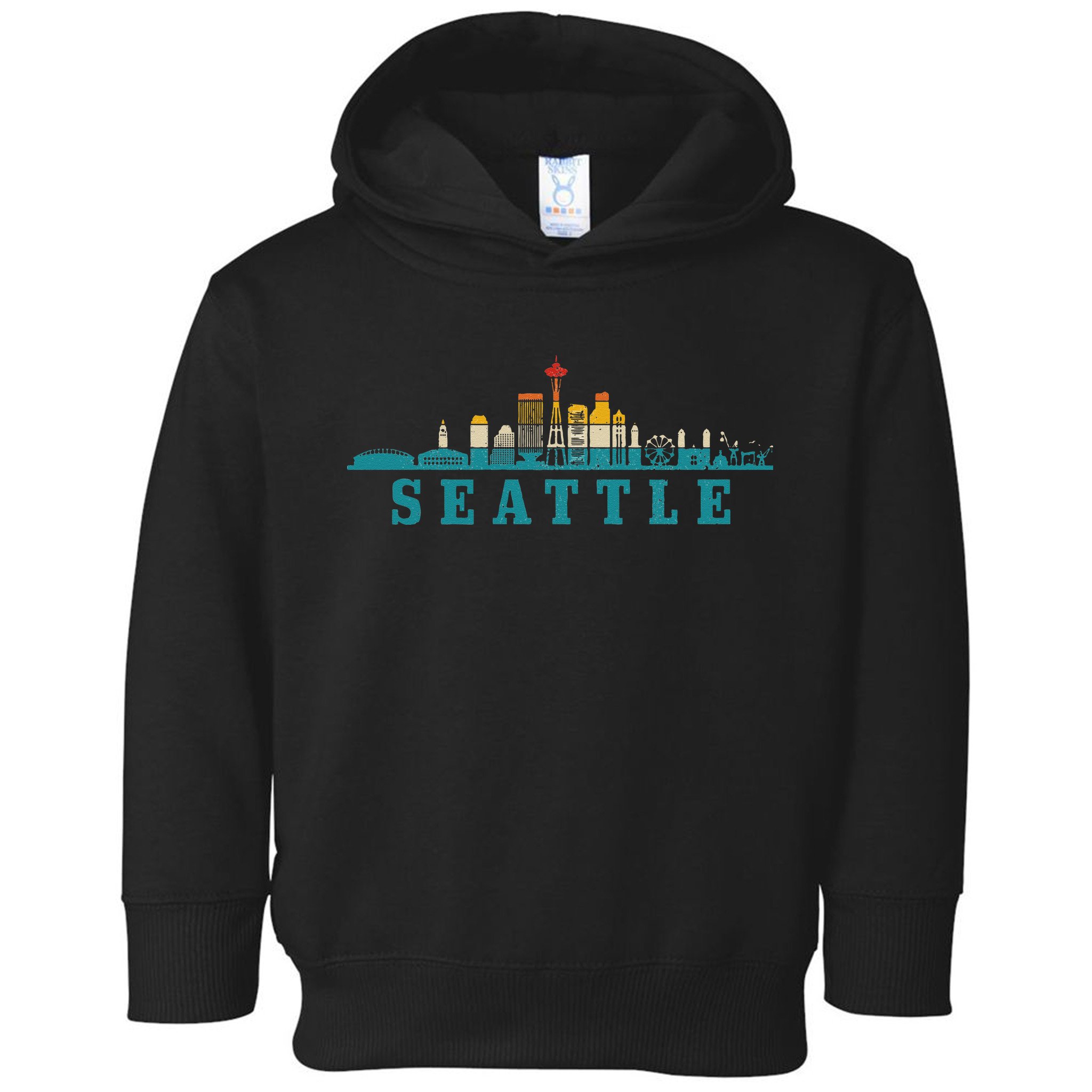 Seattle Skyline Washington Vintage Pride Retro Toddler Hoodie
