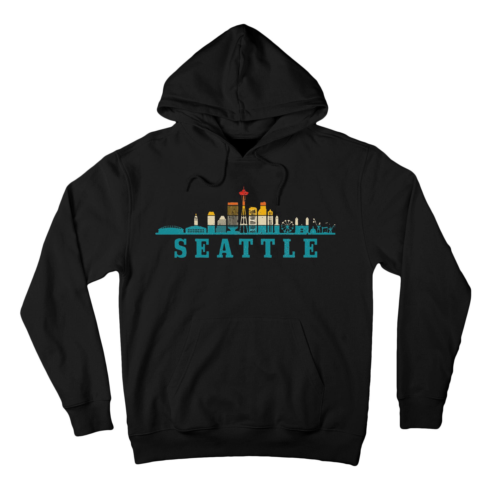 Seattle Skyline Washington Vintage Pride Retro Tall Hoodie