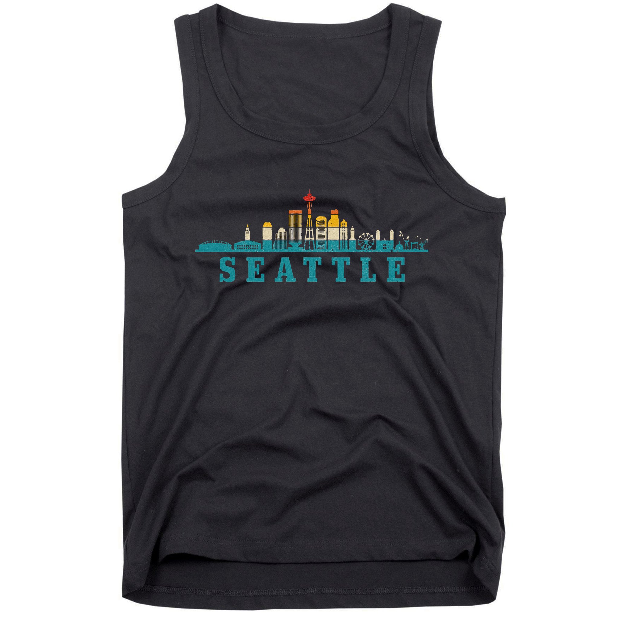 Seattle Skyline Washington Vintage Pride Retro Tank Top