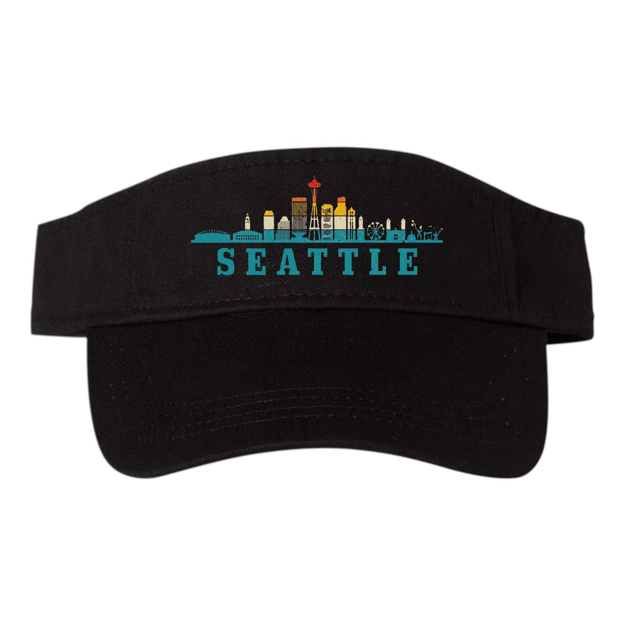Seattle Skyline Washington Vintage Pride Retro Visor
