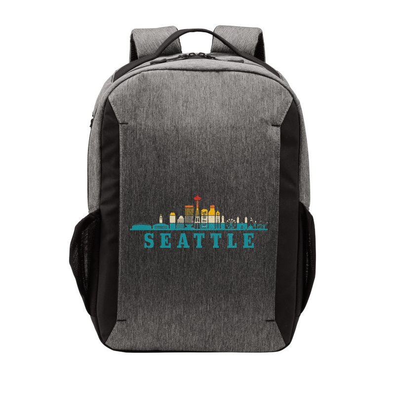 Seattle Skyline Washington Vintage Pride Retro Vector Backpack