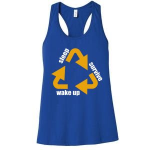 Sleep Survive Wake Up Work Teacher Life Pre School Cool Gift Women's Racerback Tank