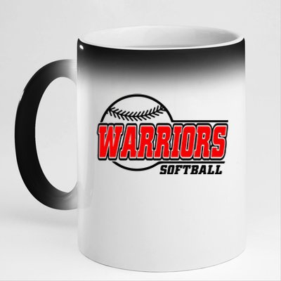 Softball Sport Warrior Softball Gift 11oz Black Color Changing Mug