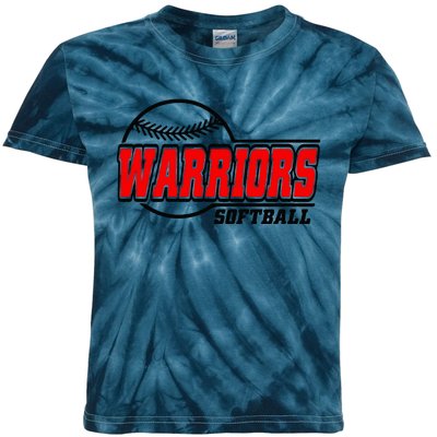 Softball Sport Warrior Softball Gift Kids Tie-Dye T-Shirt