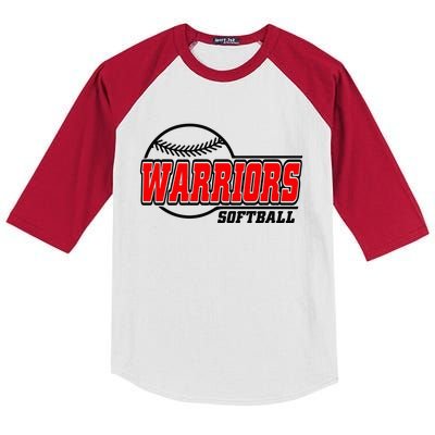 Softball Sport Warrior Softball Gift Kids Colorblock Raglan Jersey