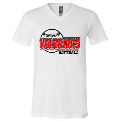 Softball Sport Warrior Softball Gift V-Neck T-Shirt