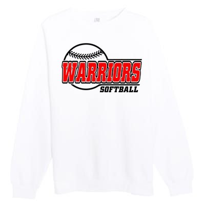 Softball Sport Warrior Softball Gift Premium Crewneck Sweatshirt