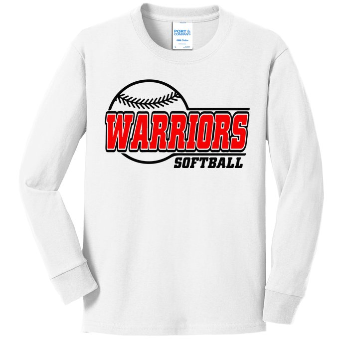 Softball Sport Warrior Softball Gift Kids Long Sleeve Shirt