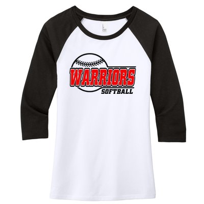 Softball Sport Warrior Softball Gift Women's Tri-Blend 3/4-Sleeve Raglan Shirt