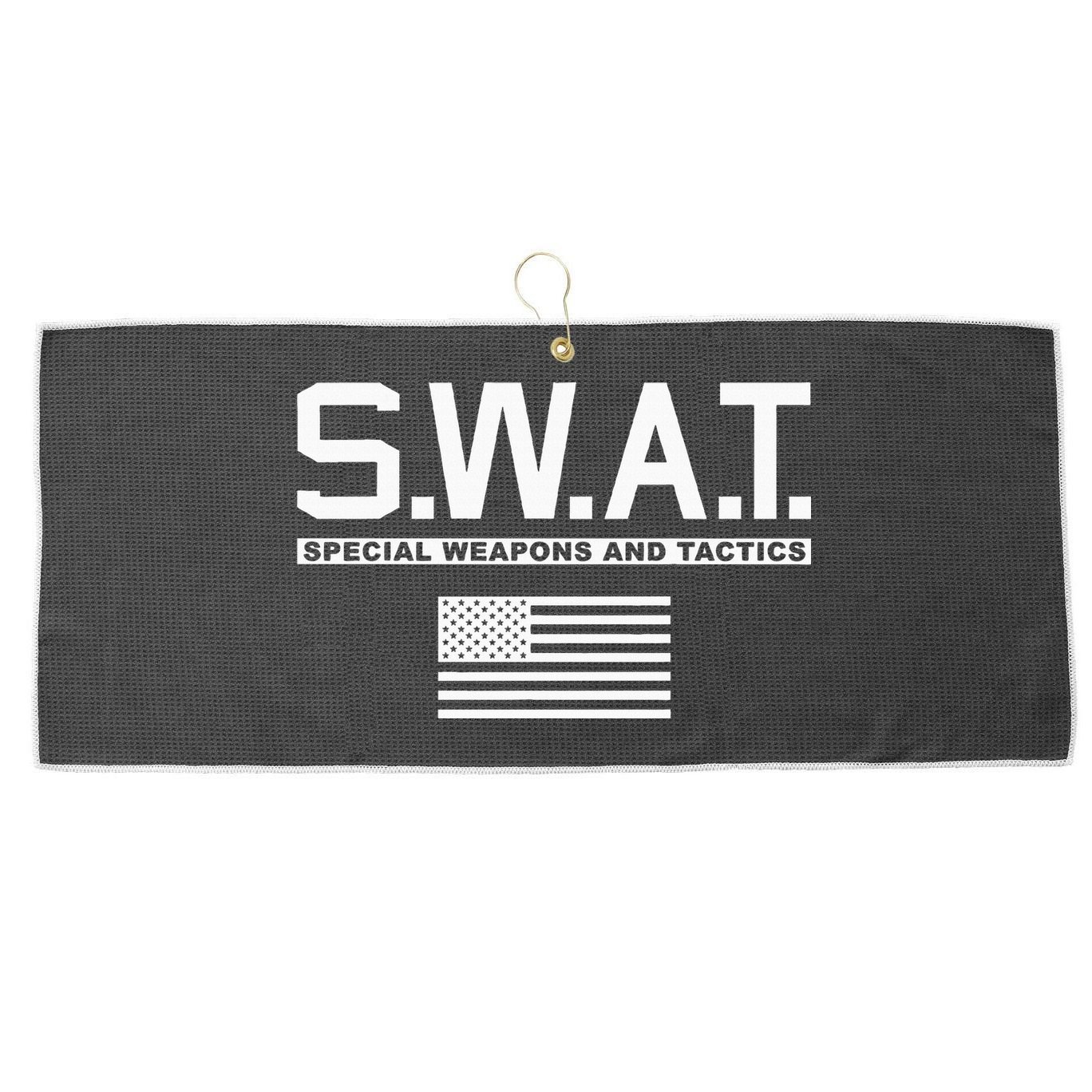 Swat Special Weapons And Tactics Police S.W.A.T Large Microfiber Waffle Golf Towel