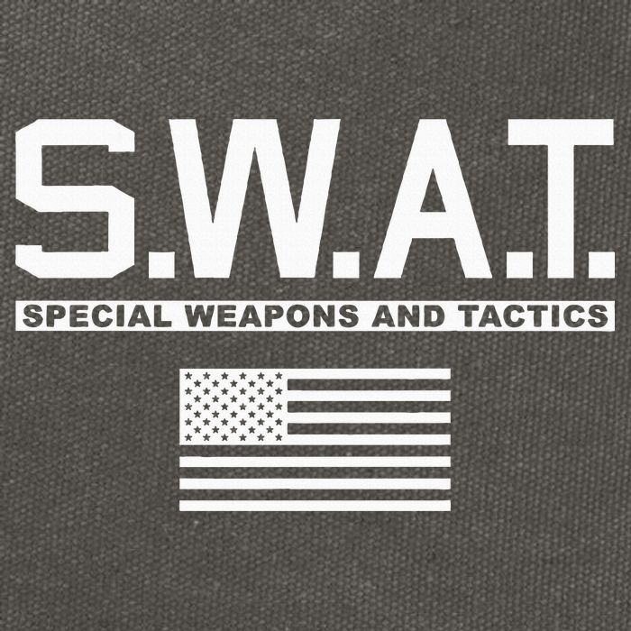 Swat Special Weapons And Tactics Police S.W.A.T Cotton Canvas Backpack
