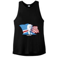 Stevewilldoit Steve Will Do It With Flag Ladies PosiCharge Tri-Blend Wicking Tank