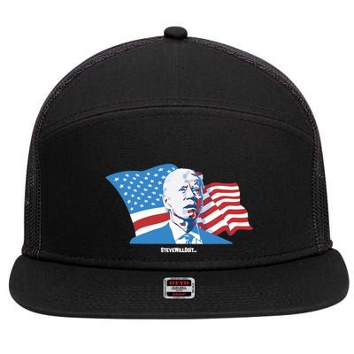 Stevewilldoit Steve Will Do It With Flag 7 Panel Mesh Trucker Snapback Hat