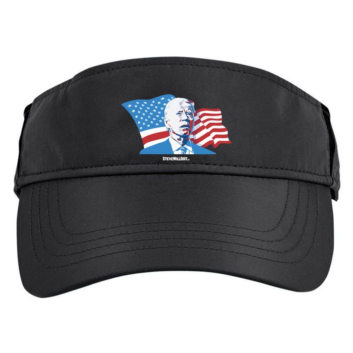 Stevewilldoit Steve Will Do It With Flag Adult Drive Performance Visor