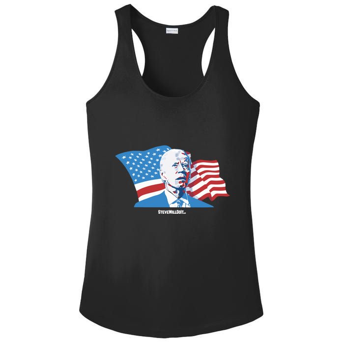 Stevewilldoit Steve Will Do It With Flag Ladies PosiCharge Competitor Racerback Tank