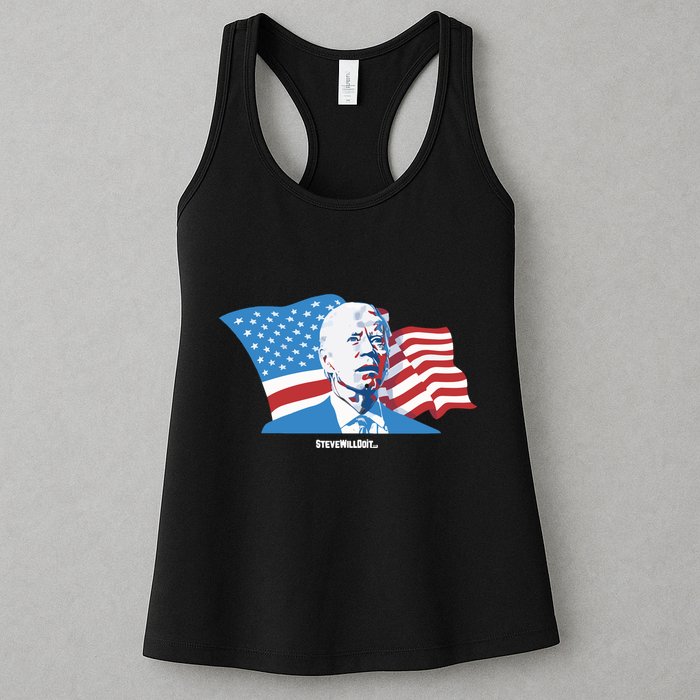Stevewilldoit Steve Will Do It With Flag Womens Tank Top