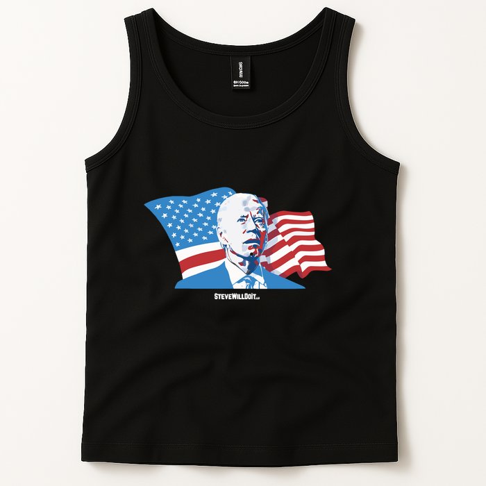 Stevewilldoit Steve Will Do It With Flag Tank Top