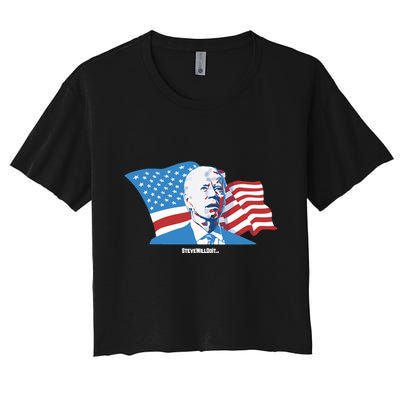 Stevewilldoit Steve Will Do It With Flag Crop Top