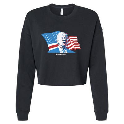Stevewilldoit Steve Will Do It With Flag Cropped Pullover Crew