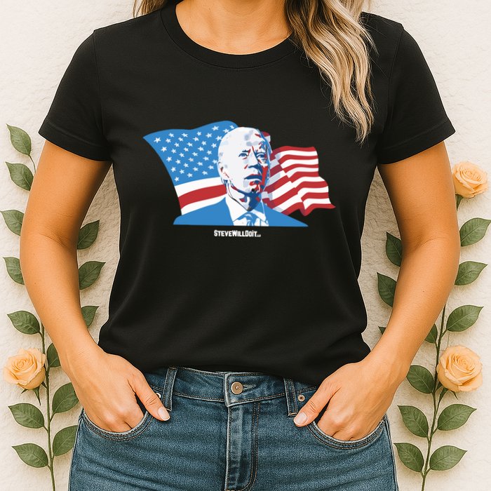 Stevewilldoit Steve Will Do It With Flag Womens T-Shirt