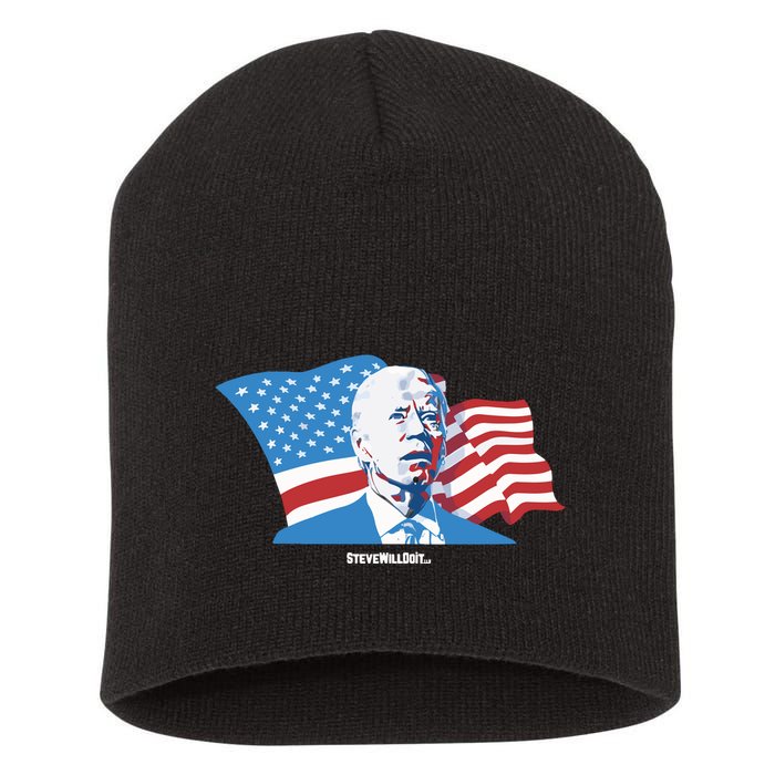 Stevewilldoit Steve Will Do It With Flag Short Acrylic Beanie