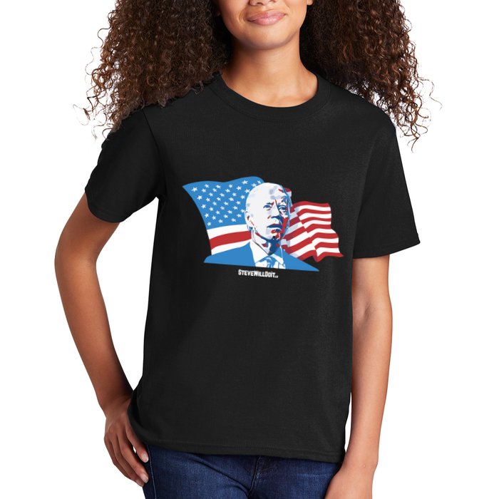 Stevewilldoit Steve Will Do It With Flag Kids T-Shirt