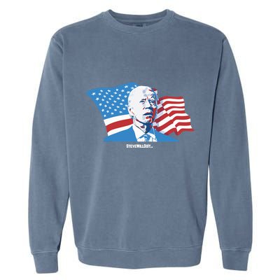 Stevewilldoit Steve Will Do It With Flag Garment-Dyed Sweatshirt