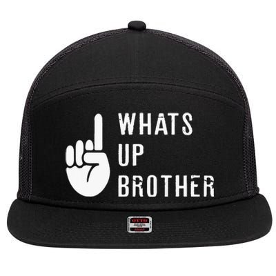 Sketch Streamer Whats Up Brother 7 Panel Mesh Trucker Snapback Hat