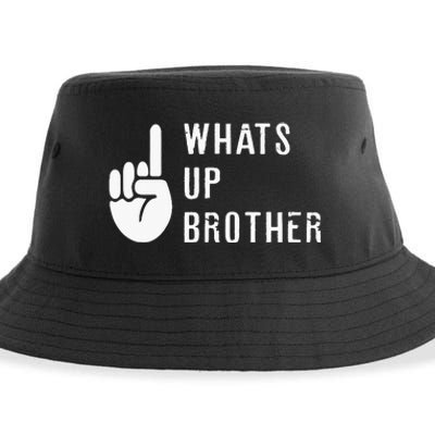 Sketch Streamer Whats Up Brother Sustainable Bucket Hat