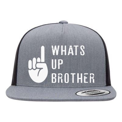 Sketch Streamer Whats Up Brother Flat Bill Trucker Hat