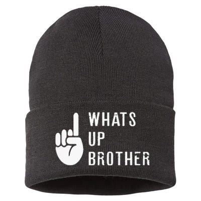 Sketch Streamer Whats Up Brother Sustainable Knit Beanie