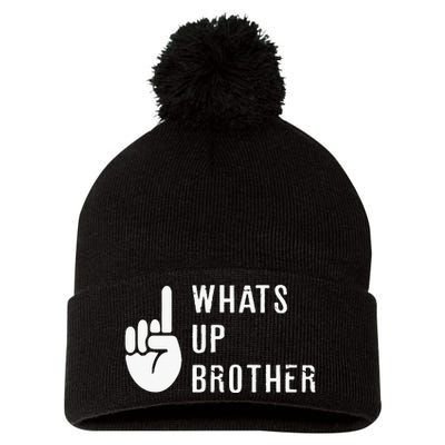 Sketch Streamer Whats Up Brother Pom Pom 12in Knit Beanie