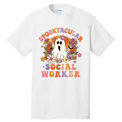 Spooktacular Social Worker Happy Halloween Spooky Matching Tall T-Shirt