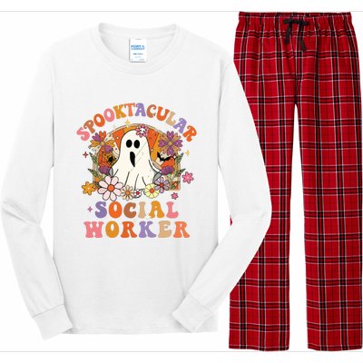 Spooktacular Social Worker Happy Halloween Spooky Matching Long Sleeve Pajama Set