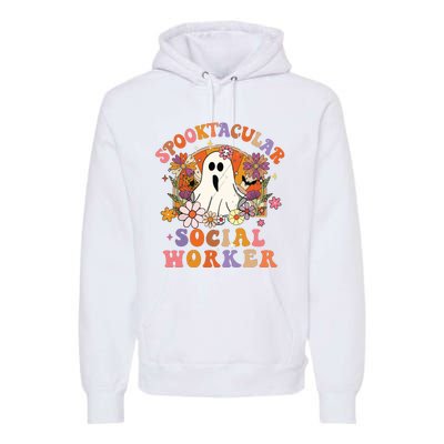 Spooktacular Social Worker Happy Halloween Spooky Matching Premium Hoodie