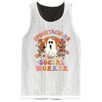 Spooktacular Social Worker Happy Halloween Spooky Matching Mesh Reversible Basketball Jersey Tank