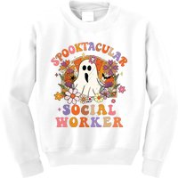 Spooktacular Social Worker Happy Halloween Spooky Matching Kids Sweatshirt