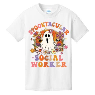 Spooktacular Social Worker Happy Halloween Spooky Matching Kids T-Shirt