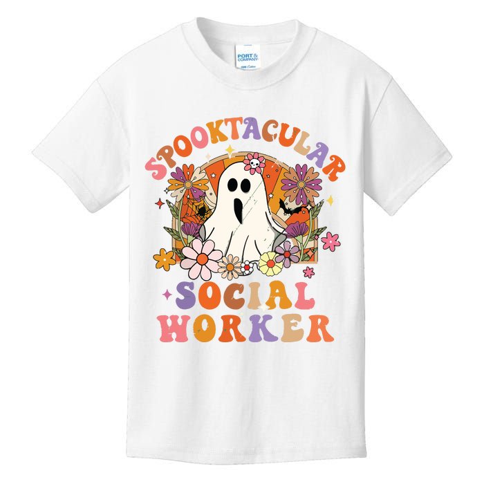 Spooktacular Social Worker Happy Halloween Spooky Matching Kids T-Shirt