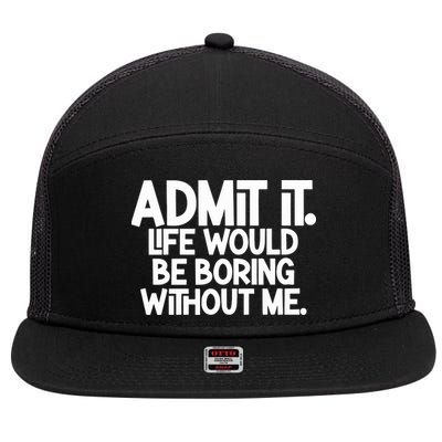 Shannon Sharpe Wearing Admit It Life Would Be Boring Without Me 7 Panel Mesh Trucker Snapback Hat