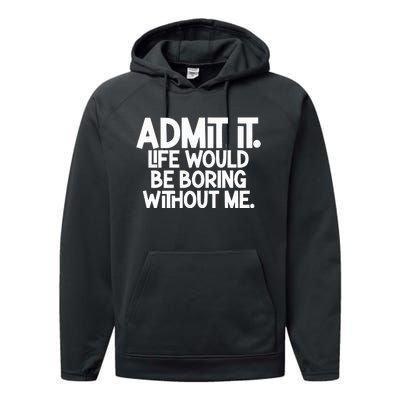 Shannon Sharpe Wearing Admit It Life Would Be Boring Without Me Performance Fleece Hoodie