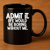 Admit It Life Would Be Boring Without Me 11oz C Handle Ceramic Mug