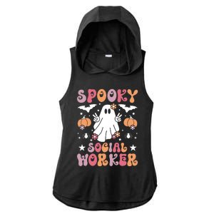 Spooky Social Worker Halloween Best Social Workers Ladies PosiCharge Tri-Blend Wicking Draft Hoodie Tank