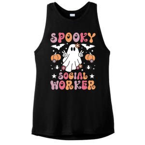 Spooky Social Worker Halloween Best Social Workers Ladies PosiCharge Tri-Blend Wicking Tank