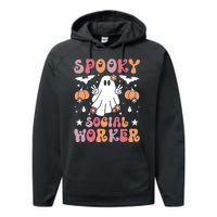 Spooky Social Worker Halloween Best Social Workers Performance Fleece Hoodie