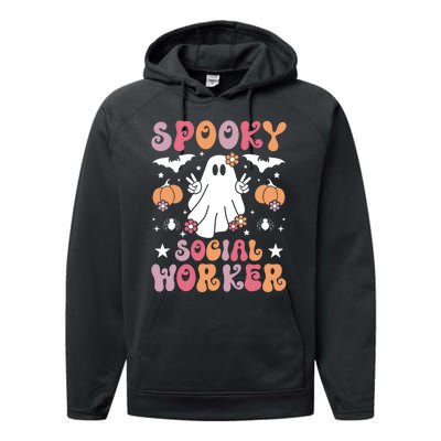 Spooky Social Worker Halloween Best Social Workers Performance Fleece Hoodie