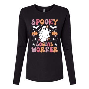 Spooky Social Worker Halloween Best Social Workers Womens Cotton Relaxed Long Sleeve T-Shirt